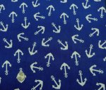 (image for) Royal Blue Anchor Print Cotton Blend Fabric by the yard