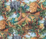 (image for) Zoo Animals 100% Cotton Fabric by the yard