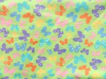 (image for) Lime Green Butterflies Print Cotton Flannel