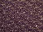 (image for) Plum/Gold Stretch Dragonfly Print Fabric