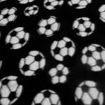 (image for) Black and White Soccer ball fleece fabric