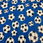 (image for) Blue Soccer Ball Fleece Fabric