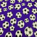 (image for) Purple Soccer ball fleece fabric