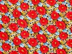 (image for) Rayon Challis Red Floral Print Fabric