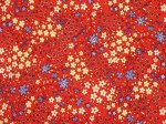 (image for) Rayon Challis Red Floral Printed Fabric