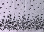 (image for) Black Velvet Flowers on Lilac Taffeta