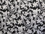 (image for) Black/White Stretch Floral Print Fabric