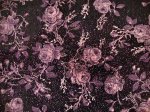 (image for) Black 4-Way Stretch Slinky Fabric with Pink Glittery Floral