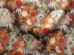 (image for) Brown Background Tropical Print Fabric