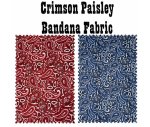 (image for) Crimson Paisley Bandana Fabric | 100% Cotton