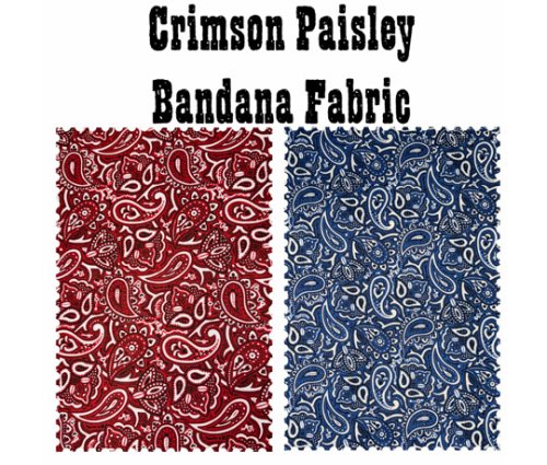 (image for) Crimson Paisley Bandana Fabric | 100% Cotton