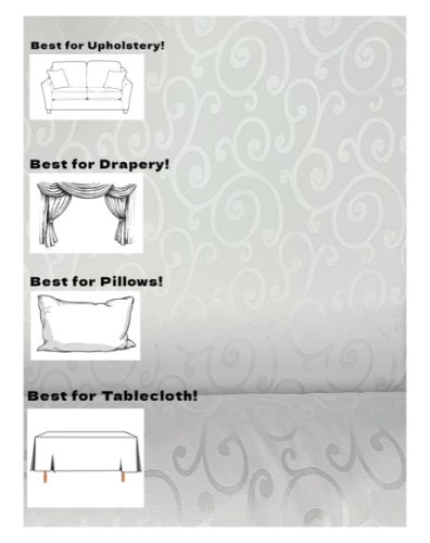 (image for) Optic White Home Decor Fabric | Design Swirl Daisy | Upholstery Fabric | Drapery Fabric | Pillow Fabric | Tablecloth Fabric