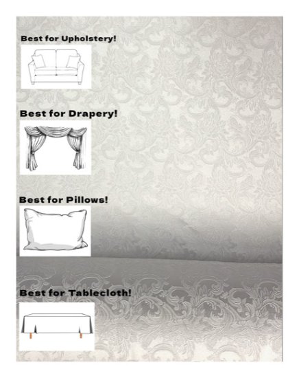 (image for) Optic White Home Decor Fabric | Design Sophia | Upholstery Fabric | Drapery Fabric | Pillow Fabric | Tablecloth Fabric