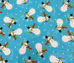 (image for) Snowman Blue Print | Holiday Cotton Fabric