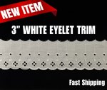 (image for) 100% Cotton Eyelet Trim | Vintage Eyelet Trim | 3" Eyelet Trim | Natural Cotton Trim | White Eyelet Trim Fast Shipping