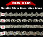 (image for) Metallic Silver Trims | Decorative Trims | Metallic Silver Stones | Trims for Fast Shipping