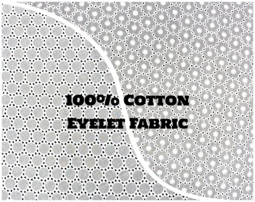 (image for) White 100% Cotton Eyelet Fabric - Sold by the Yard