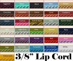 (image for) 3/8" Lip Cord Trims By The Yard - 31 Colors