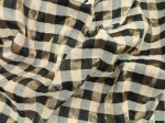 (image for) Ivory, Black and Gold Silk Check Fabric