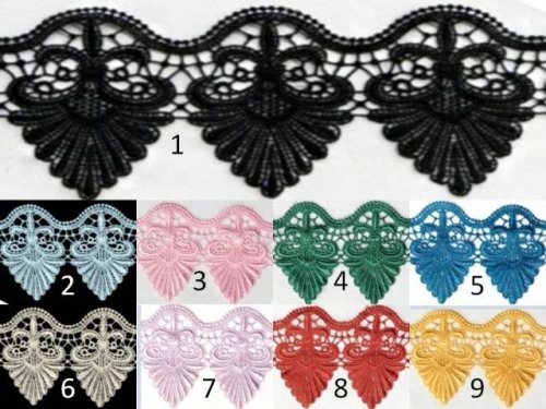 Black Lace Fabric, Crocheted Lace Fabric, Guipure Lace Fabric