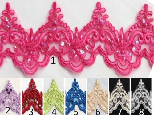 Red lace trim - Lace trim - lace fabric from
