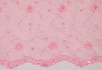 (image for) Pink Double Scalloped Beaded Lace Fabric