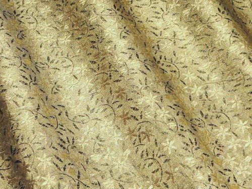 (image for) Antique Gold/Black Metallic Floral Fabric