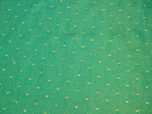 (image for) Kerry Green/Gold Polka Dots Metallic Fabric