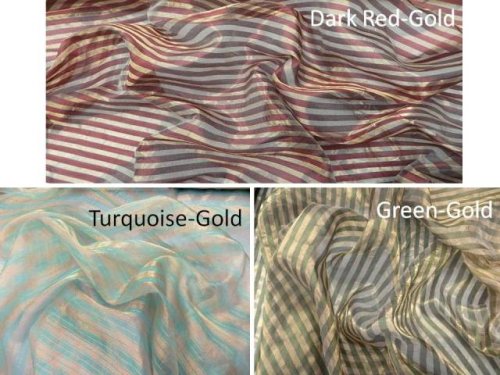 (image for) Striped Metallic Silk Fabric