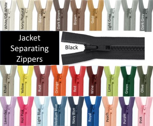 30 YKK #5 Separating Jacket Plastic Zipper