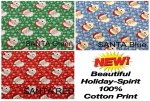 (image for) NEW Christmas Print Santa | Holiday Print Cotton Fabric by the yard