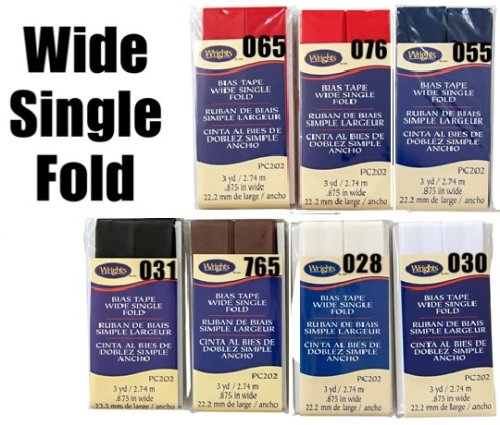 (image for) Wrights 7/8" Single Fold Bias Tape | PC202 | All Wright's Current Colors, All in Stock, Ready for Quick Shipping