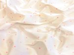 (image for) Off-White/Pink Embroidered Polka Dots Silk Fabric