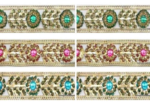 (image for) Fancy Indian Jeweled, Sequin and Beaded Lace Trim