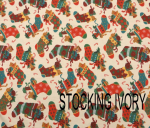 (image for) NEW Christmas Stoking Print | Holiday Print Cotton Fabric by the yard