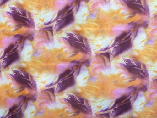 (image for) Orange/Purple Cotton Knit Tie Dye Fabric