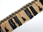 (image for) Black/Gold Wood Beaded Tassel Fringe Trim