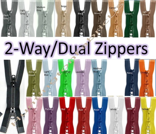 2 Way Jacket Zipper, Dual Jacket Zipper