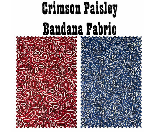 (image for) Crimson Paisley Bandana Fabric | 100% Cotton