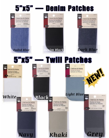 (image for) Dritz Iron-on Denim and Twill Patches | 5" x 5"