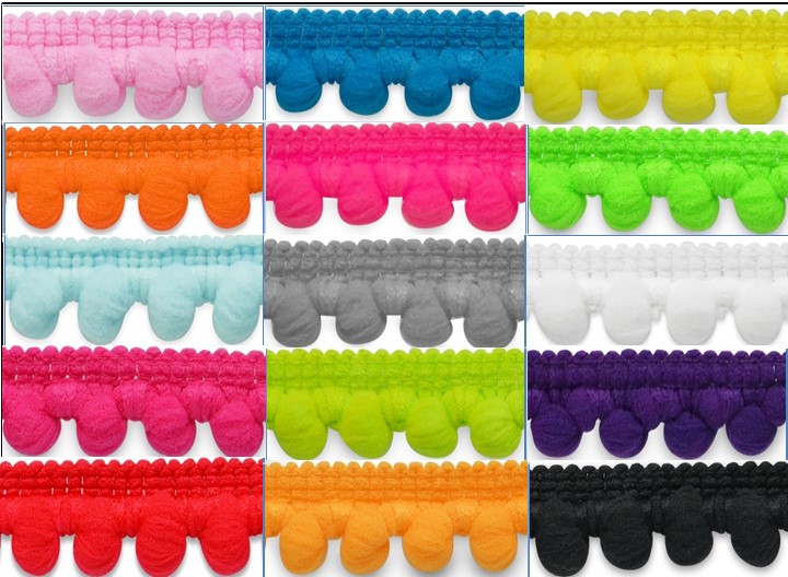 1 Yard Baby Pom Fringe Trim Pea Pod 3 8 Inch Baby Pom Fringe Trim