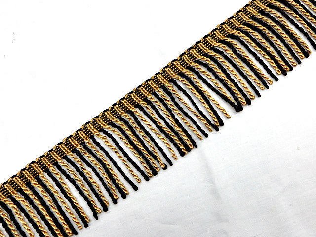 3 Black Gold Bullion Fringe Trim 3 Black Gold Bullion Fringe