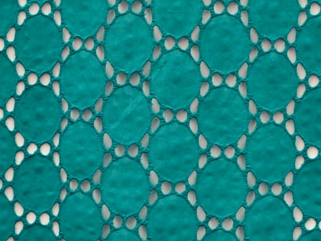 green eyelet fabric