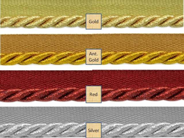3-yds.-Vintage-New Twisted Soutache Plied Red, Gold Cord Rope Trim