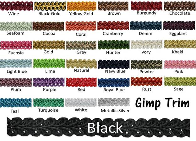 HedongHexi Gimp Braid Trim, 0.59 Inch / 10M(10.9 Yards) Fabric Trim,Curtain  Fabric Trim,Upholstery Trim for Sewing Polyester Hand DIY Crafts Costume  Home Decorative mix grey