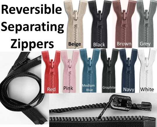 Reversible Separating Zippers